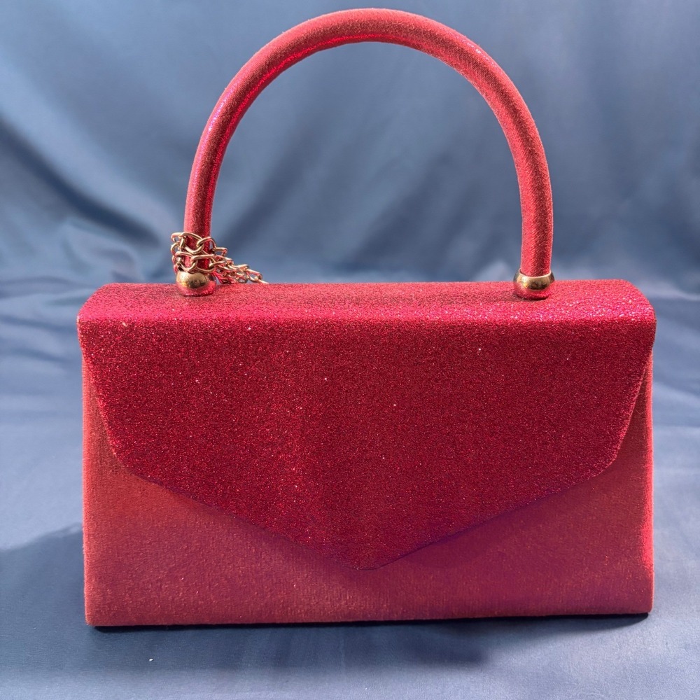 Dasein Hot Pink Glitter Evening Clutch Crossbody Bag Formal Prom Wedding Handbag - Picture 5 of 8